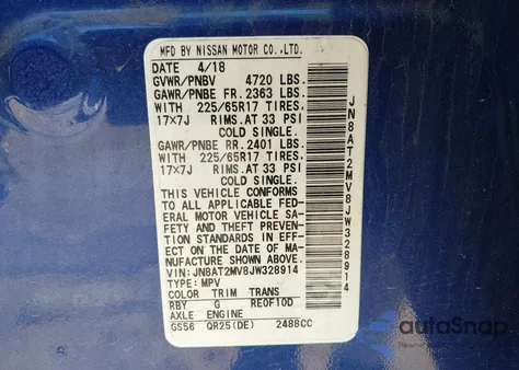 2018 Nissan Rogue S z USA, uszkodzony, nr VIN JN8AT2MV8JW328914